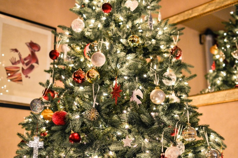 Christmas tree and Christmas tree decorations